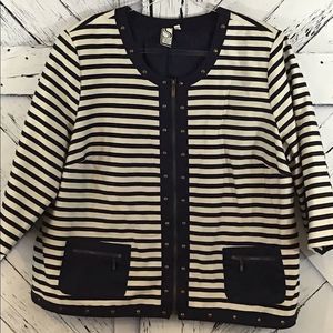 Silk Land Collection Blazer Navy & White LNC